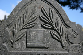Detail on headstone